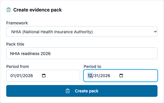 Creating an evidence pack