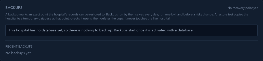 A hospital with no database yet