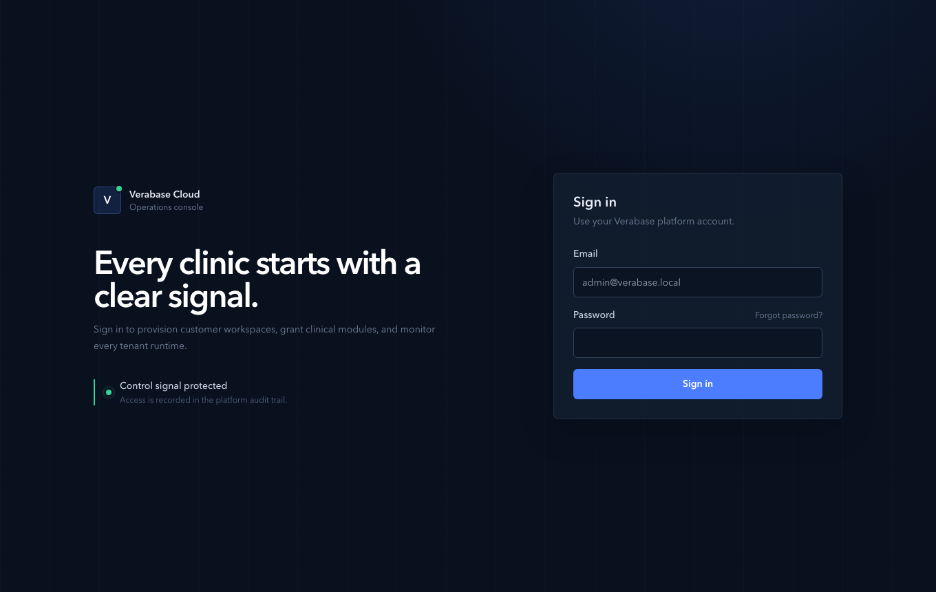 The platform-admin sign-in page