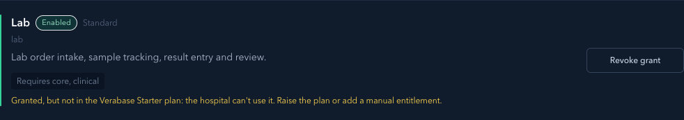 A granted module the plan no longer covers