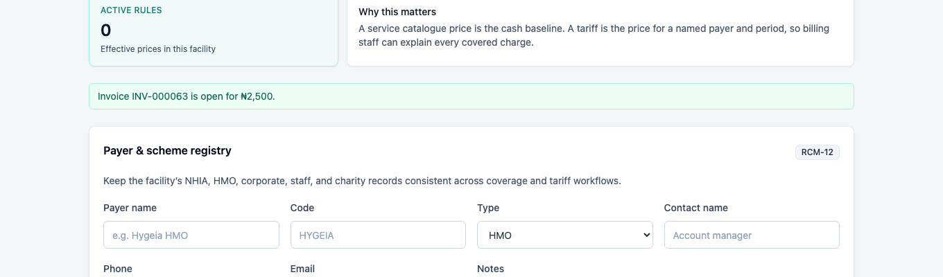 Confirmation that the corporate monthly invoice is open