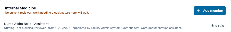 No current reviewer
