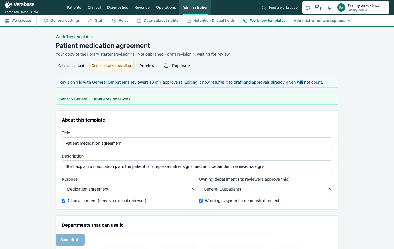 Sent to the General Outpatients reviewers