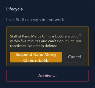Suspension says what happens before you confirm