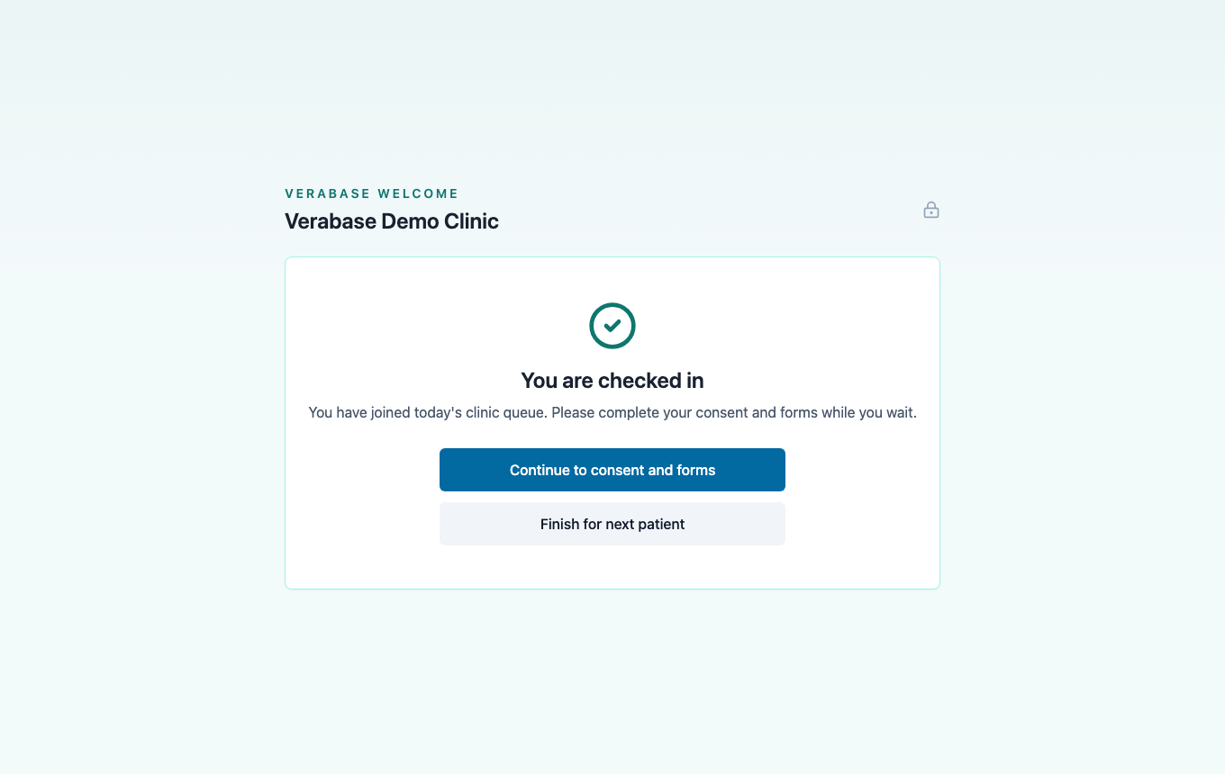 Kiosk confirms appointment check-in