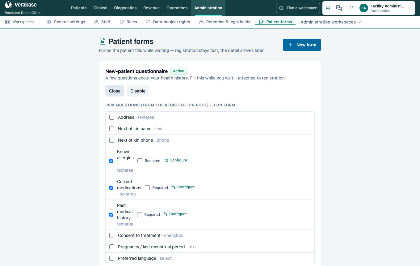 Patient forms