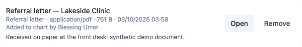 Filed referral letter and staff attribution