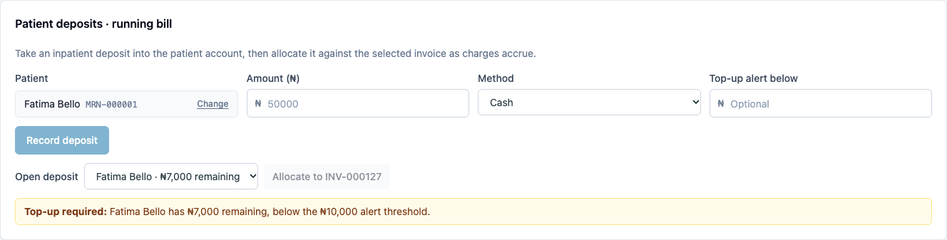 A top-up required