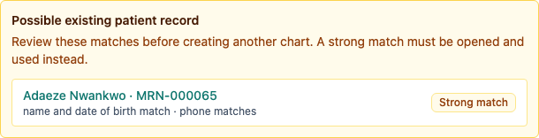 The duplicate guard refusing a second chart
