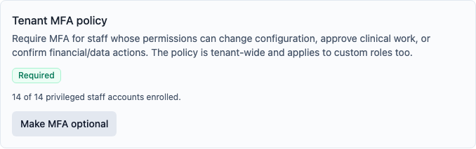 The MFA policy switched on