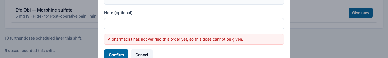 An unverified dose, blocked