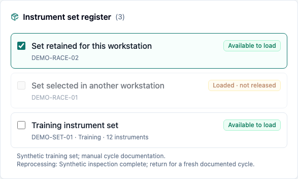 Refresh removes the unavailable set and retains the available selection