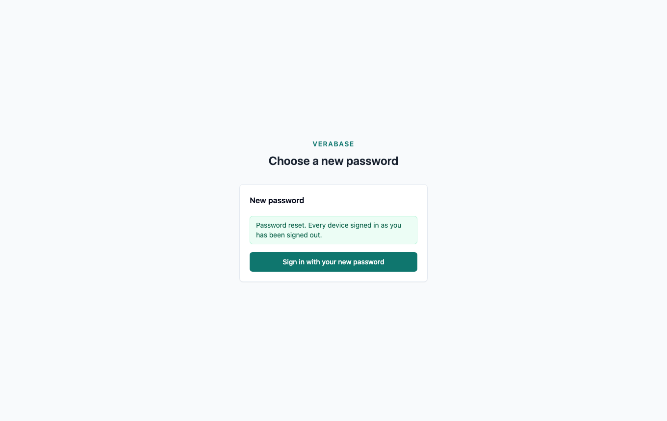 Password reset